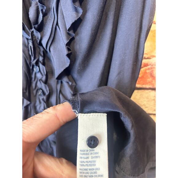 American Eagle silk like mini ruffled cap sleeves dress women's size small - Picture 3 of 6